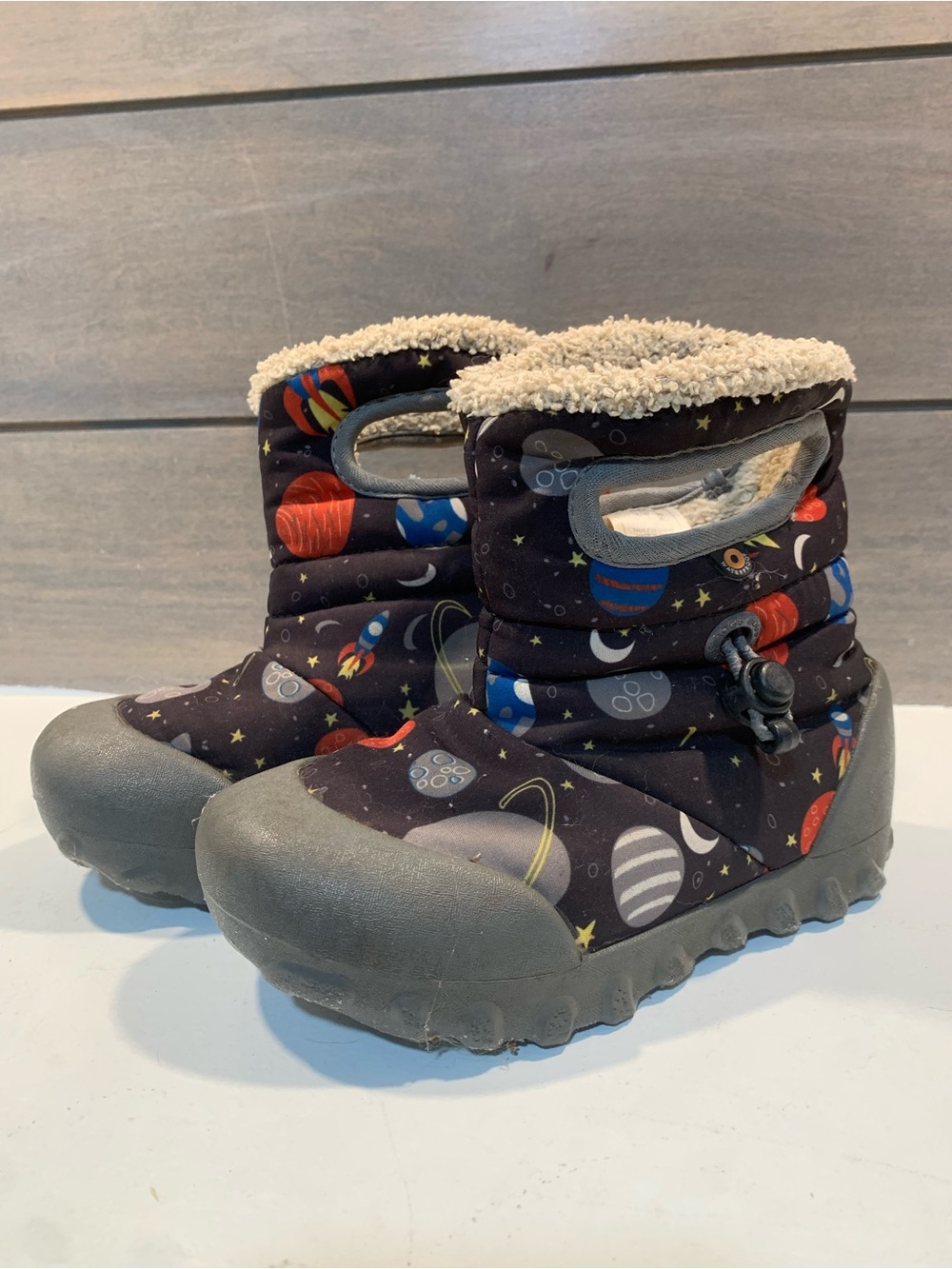 Bogs Kids Space Print Fleece Lined Boot Waterproof Sz 10 Thermal Casual Outdoor